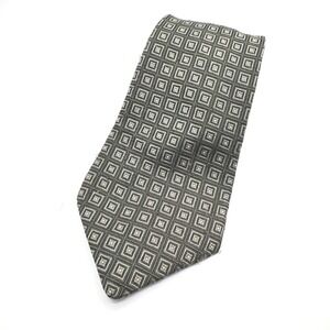 Brooks Brothers Necktie Olive Green Geometric Silk Men Tie USA Made Business 60"